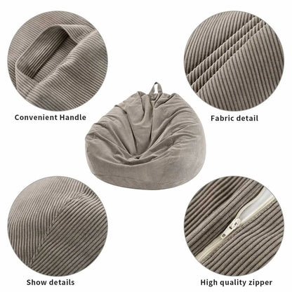 10 Color Lazy Sofas Cover Chairs big with Inner Liner Warm Corduroy Lounger Seat Bean Bag Pouf Puff Couch Tatami Living Room