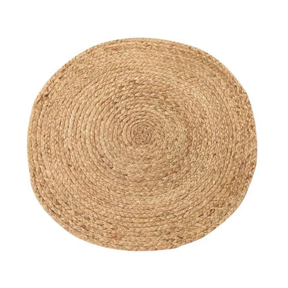 Natural Jute Japanese Creative Round Style Carpet For Living Room Hand-Made Rattan Grass Rugs Sofa Mats for Bedroom Chair Sofa