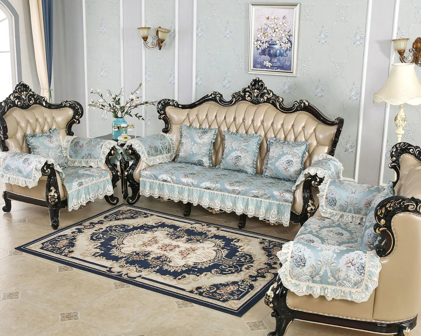 Modern High Quality Flower Embroider Sofa Towel Sofa Covers For Corner Sofa 1/2/3/4 Sectional Sofa Cover For Living Room Textile
