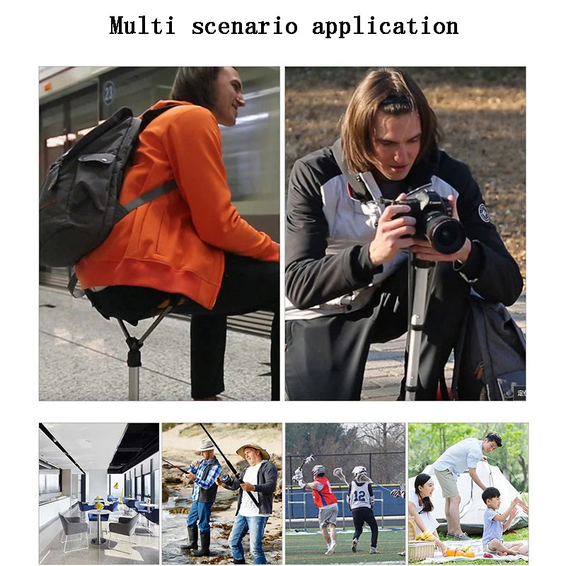 Outdoor Furniture Fishing Chair Adjustable Telescopic Stool Portable Folding Beach Chair Multifunctional Camping Folding Stool