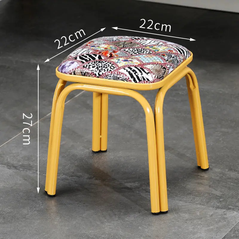 Modern Household Padded Stool Living Room Round Bench Coffee Table Step Stools Student Dormitory Solid Color Small Low Chairs