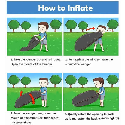 Outdoor Picnic Light Inflatable Sofa, Beach Bag, Camping Deck Chair, Portable Sofa, 200kg Load, Indoor