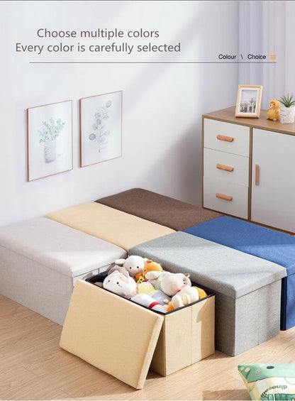 Multifunctional Household Storage Stool Fashion Chair Living Room Ottoman Padded Stools Home Furniture Solid Color Sofa Chair
