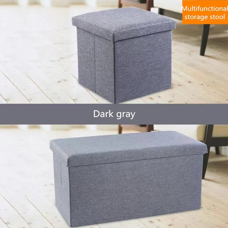 Multifunctional Household Storage Stool Fashion Chair Living Room Ottoman Padded Stools Home Furniture Solid Color Sofa Chair