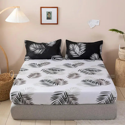 Luxury Flower Bed Sheet +Pillowcase Mattress Covers Fitted Sheet Sets With Elastic