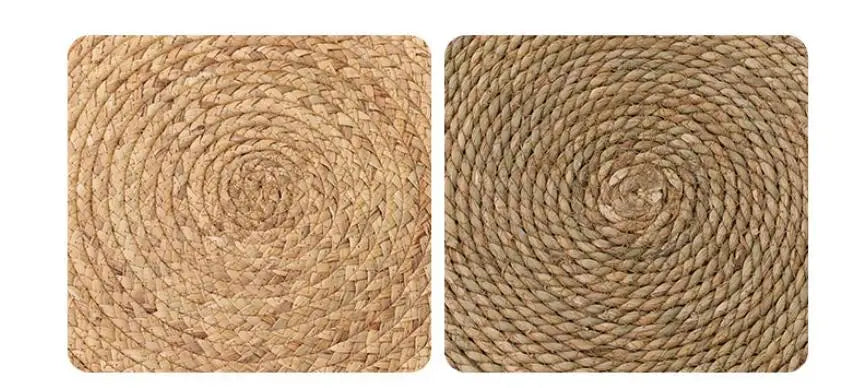 Natural Jute Japanese Creative Round Style Carpet For Living Room Hand-Made Rattan Grass Rugs Sofa Mats for Bedroom Chair Sofa
