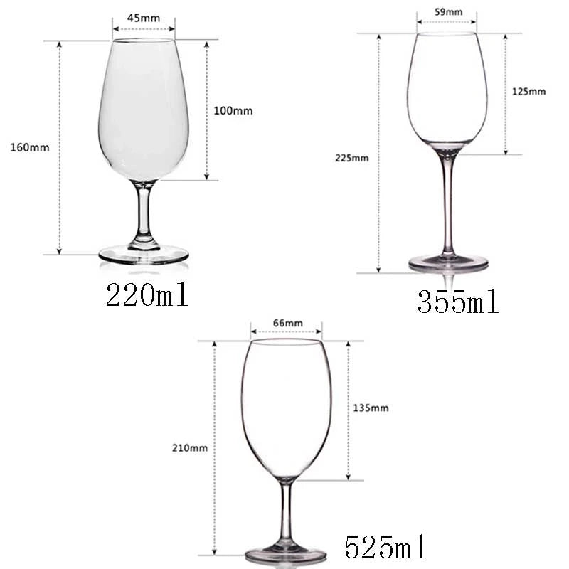 2Pcs Tritan Plastic Red Wine Glass Unbreakable Wine Goblet Cocktail Glass For Home Wedding Party Travel Picnic Juice Wine Cups