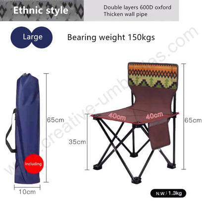 Bearing 150kg waterproof tensile 600D oxford outdoor collapsible compact foldable fishing traveling carrying away  beach chair