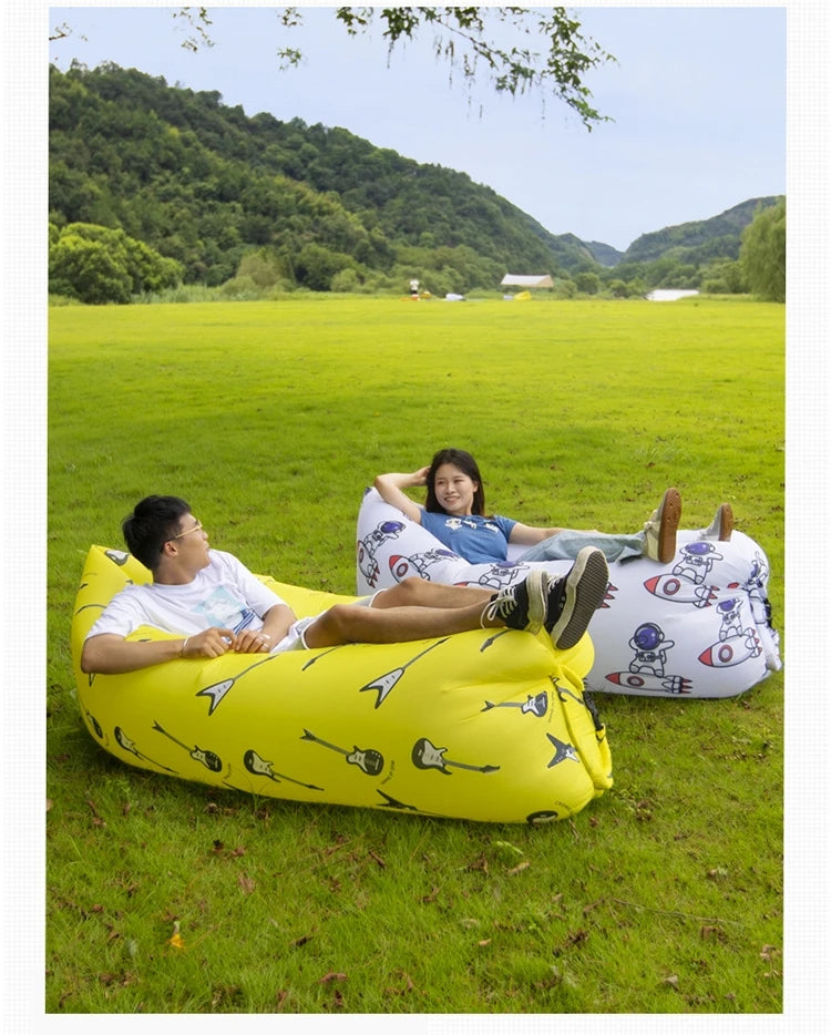 Outdoor Picnic Light Inflatable Sofa, Beach Bag, Camping Deck Chair, Portable Sofa, 200kg Load, Indoor
