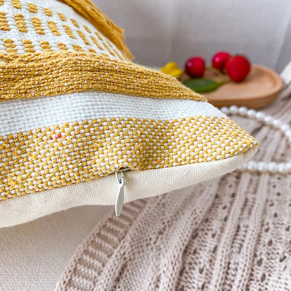 Home Decor Cushion Cover Throw Pillow Cover Yellow Grey Coffee Pink Boho Style Tassels for Living Room Bed Room 45x45cm/30x50cm