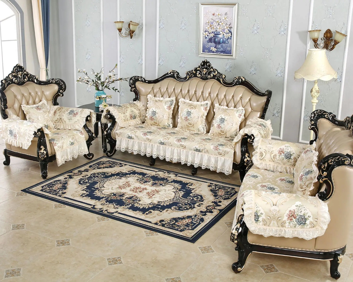 Modern High Quality Flower Embroider Sofa Towel Sofa Covers For Corner Sofa 1/2/3/4 Sectional Sofa Cover For Living Room Textile