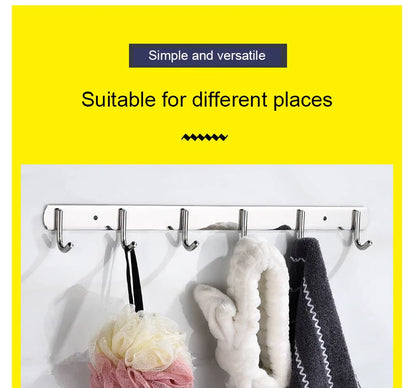 304 Stainless Steel Hook Punch-free Hooks Bathroom Towel Hook Strong Seamless Kitchen Hooks Metal Storage Rack Organizer WB 083