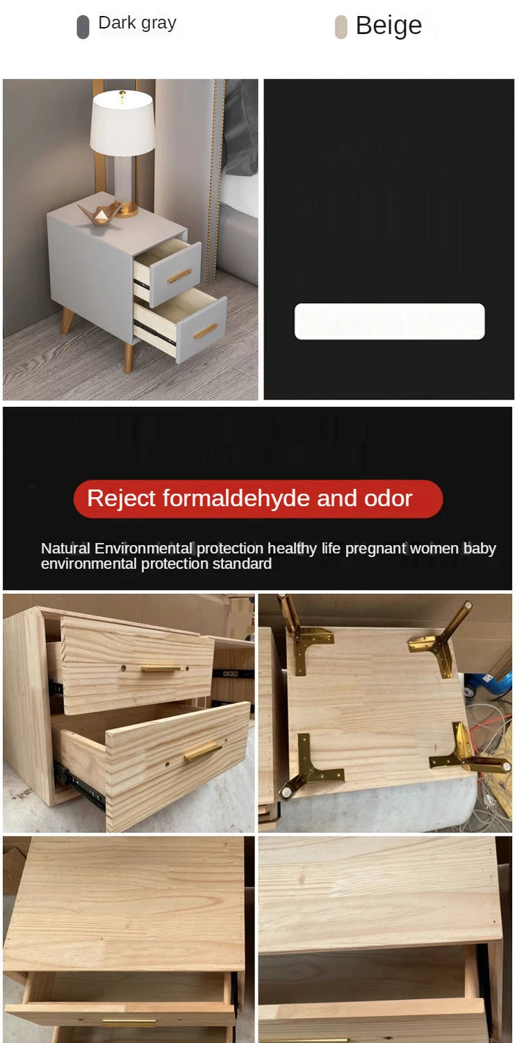 Bedside Table Modern Minimalist Ultra-narrow Light Luxury Simple Free Installation Bedroom Mini Furniture Small Shelf Cabinet