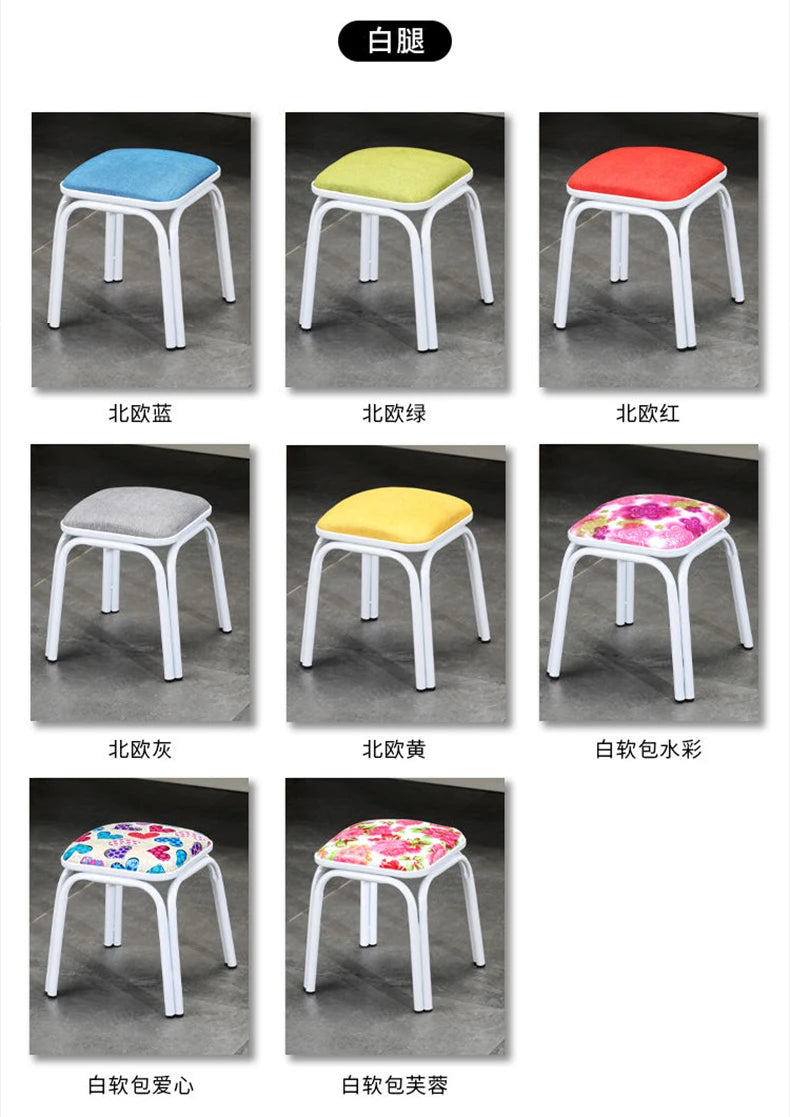 Modern Household Padded Stool Living Room Round Bench Coffee Table Step Stools Student Dormitory Solid Color Small Low Chairs
