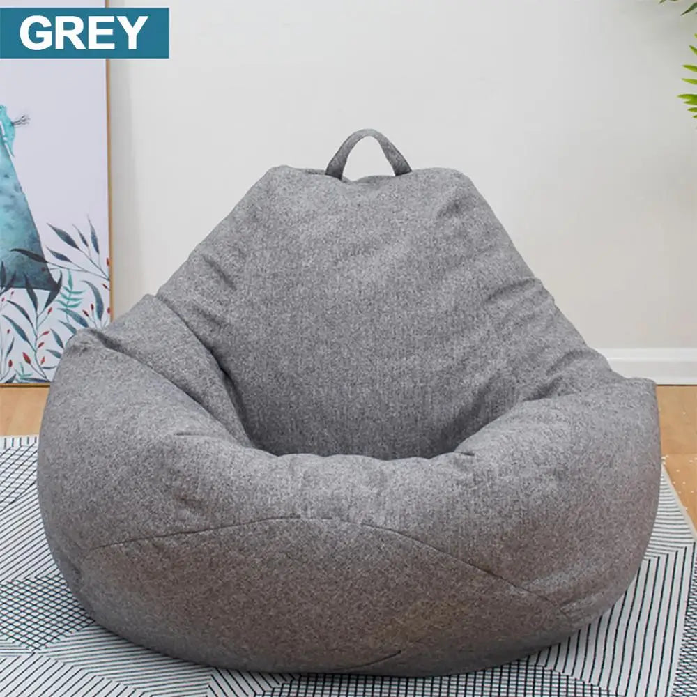 Large Small Lazy BeanBag Sofas Cover Chairs without Filler Linen Cloth Lounger Seat Bean Bag Pouf Puff Couch Tatami Living Room