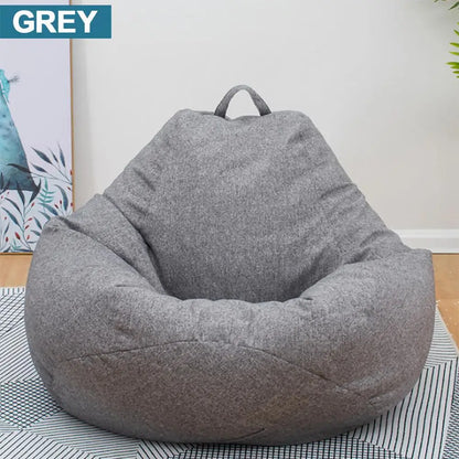Large Small Lazy BeanBag Sofas Cover Chairs without Filler Linen Cloth Lounger Seat Bean Bag Pouf Puff Couch Tatami Living Room