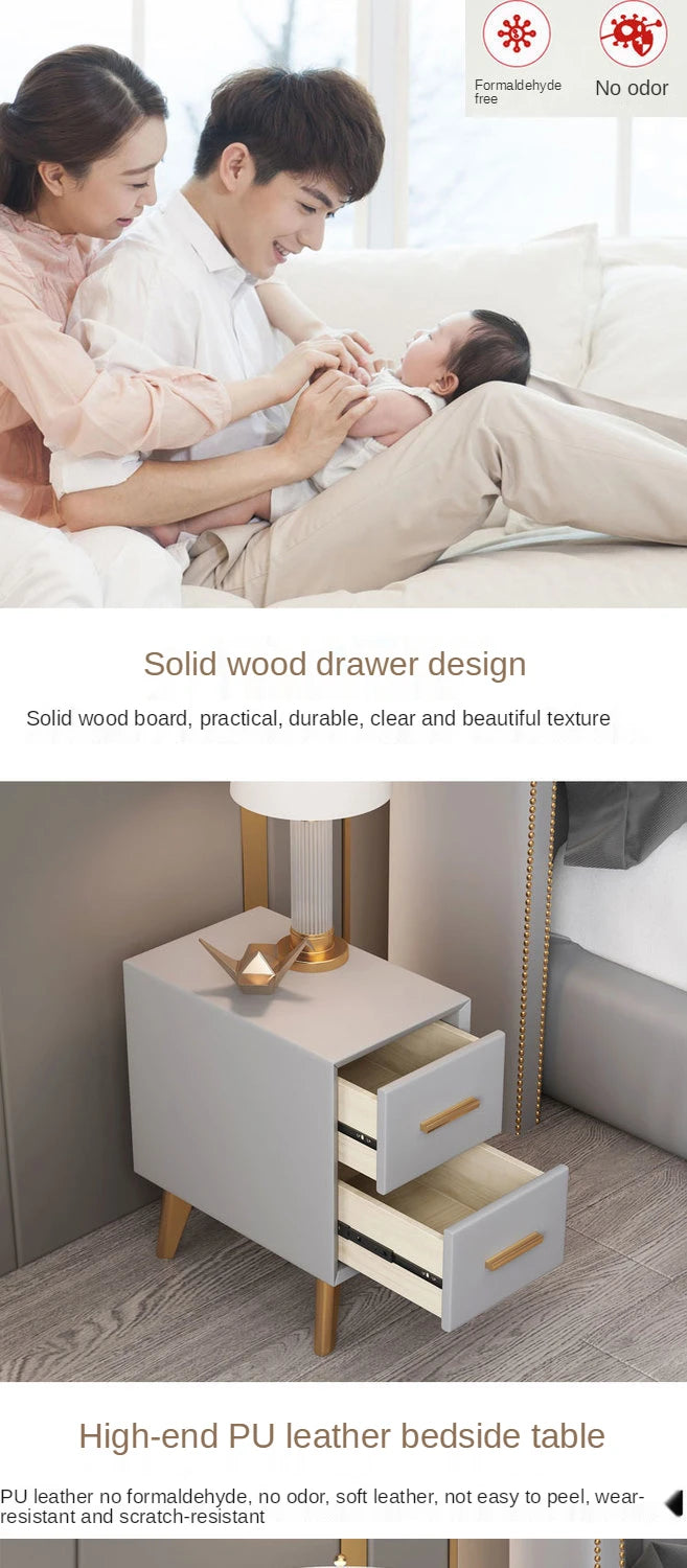 Bedside Table Modern Minimalist Ultra-narrow Light Luxury Simple Free Installation Bedroom Mini Furniture Small Shelf Cabinet