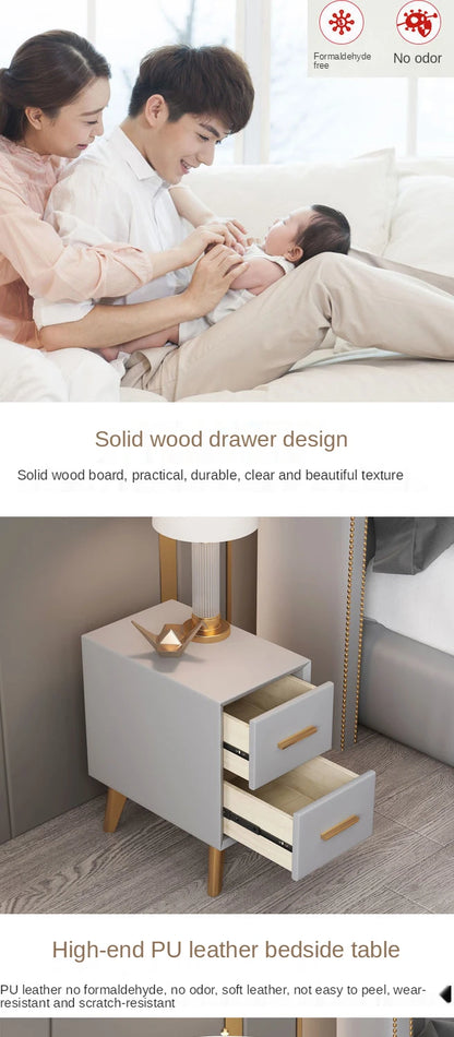 Bedside Table Modern Minimalist Ultra-narrow Light Luxury Simple Free Installation Bedroom Mini Furniture Small Shelf Cabinet