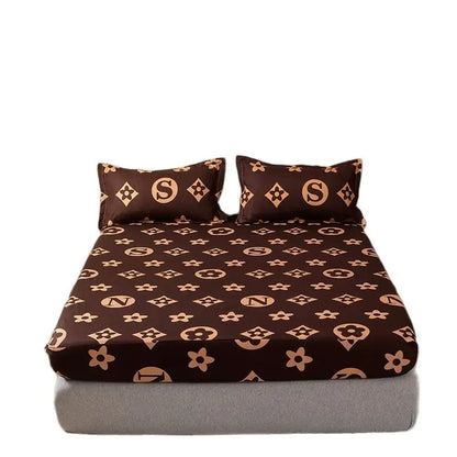 Luxury Flower Bed Sheet +Pillowcase Mattress Covers Fitted Sheet Sets With Elastic