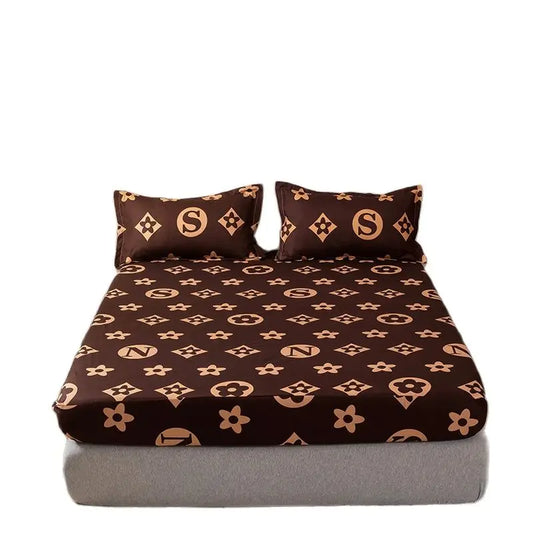 Luxury Flower Bed Sheet +Pillowcase Mattress Covers Fitted Sheet Sets With Elastic