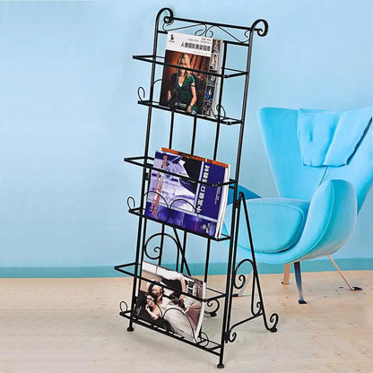 Creative Landing Europe Type Magazine Rack Newspaper Stand Shelf Wrought Iron Creative Advertising Display Shelves 101x40x30cm