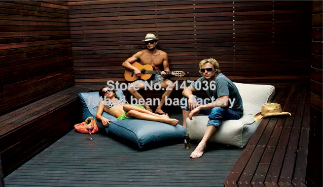 Black foldable sofa chair,outdoor bean bag furniture set, waterproof beanbag seat