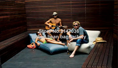 Black foldable sofa chair,outdoor bean bag furniture set, waterproof beanbag seat