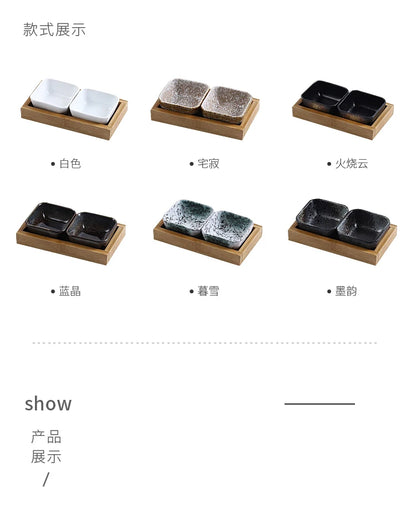 Creative Ceramic Grid Fruit Snack Plates Set For Food Japanese INS Tableware With Tray Serving Dishes Home Fruit Bowl Snack Tray