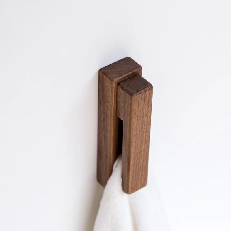 Natural Wooden towel Hooks Wall Mounted Vintage Single Organizer Hangers, Handmade Craft towel holder Rack