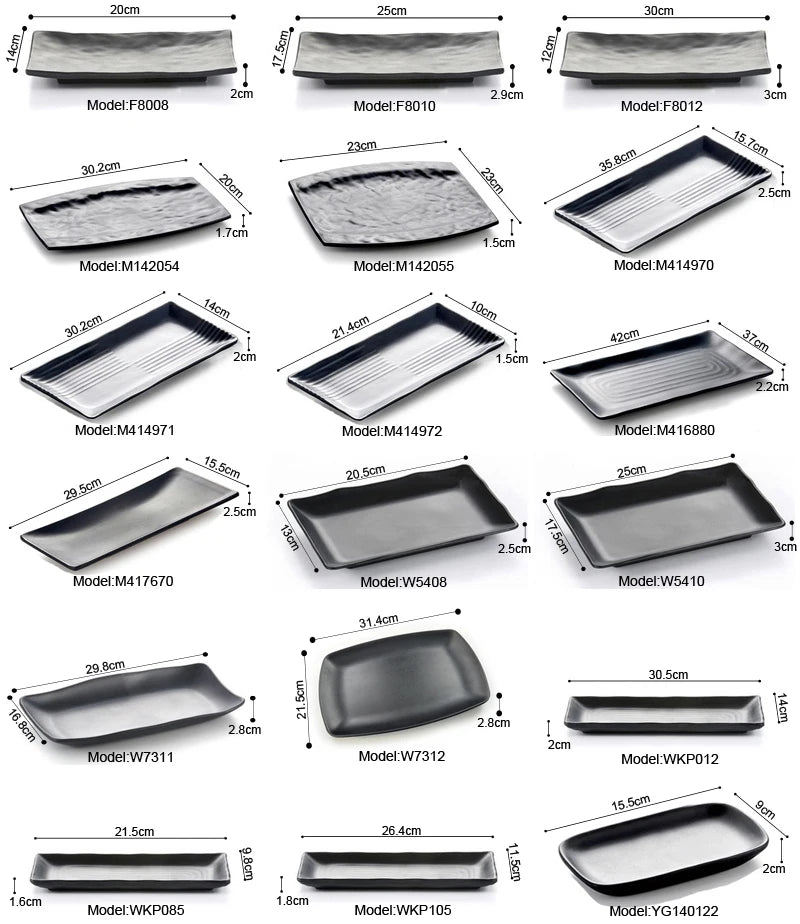 Melamine Dinnerware Dinner Plate Rectangle Plate Japanese Cuisine Restaurant Melamine Dish A5 Melamine Tableware Sushi Plate