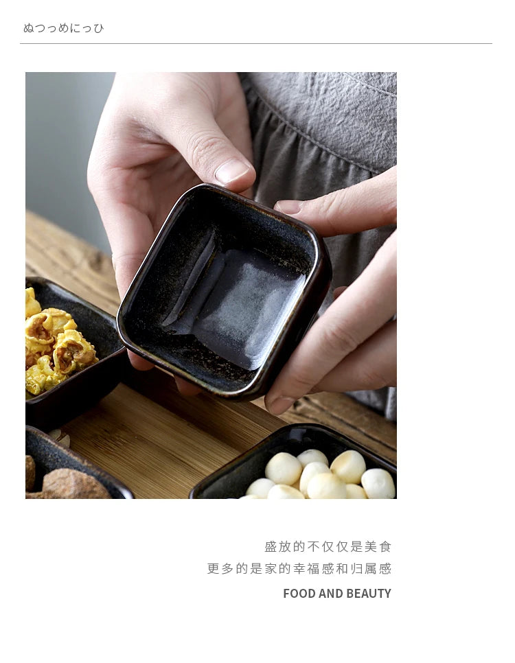 Creative Ceramic Grid Fruit Snack Plates Set For Food Japanese INS Tableware With Tray Serving Dishes Home Fruit Bowl Snack Tray