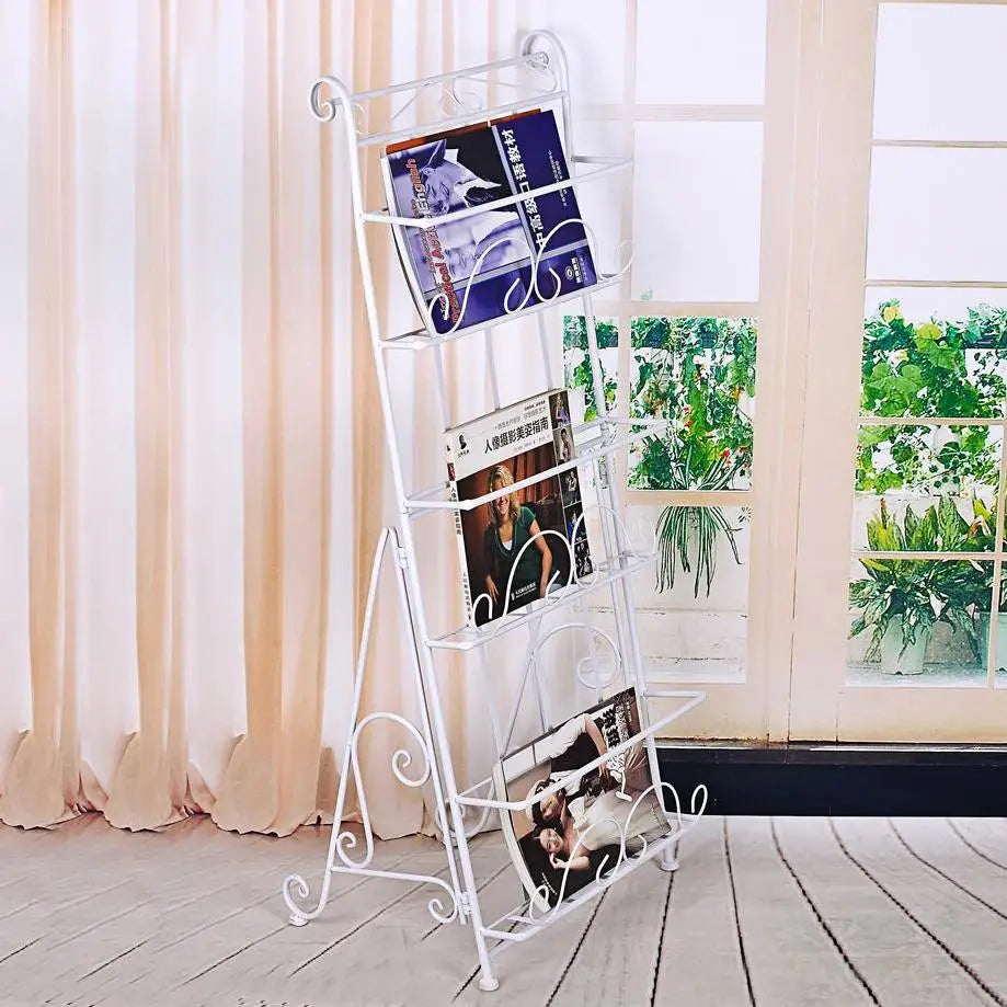 Creative Landing Europe Type Magazine Rack Newspaper Stand Shelf Wrought Iron Creative Advertising Display Shelves 101x40x30cm