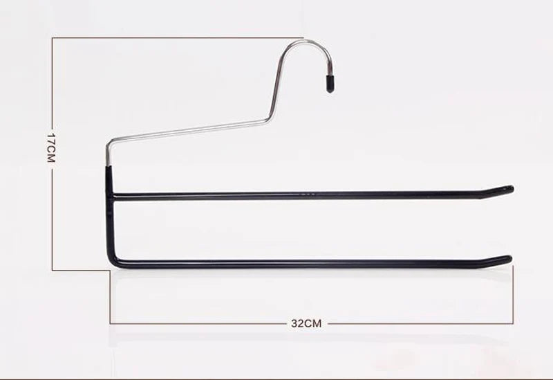 Sainwin 5pcs/lot 35cm Hight Quality Metal Dip Hanger Pants Single Double Layer Slip-resistant Hangers For Clothes Racks