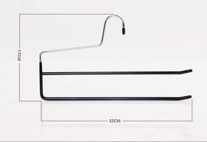 Sainwin 5pcs/lot 35cm Hight Quality Metal Dip Hanger Pants Single Double Layer Slip-resistant Hangers For Clothes Racks