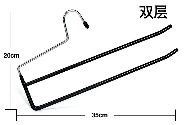 Sainwin 5pcs/lot 35cm Hight Quality Metal Dip Hanger Pants Single Double Layer Slip-resistant Hangers For Clothes Racks