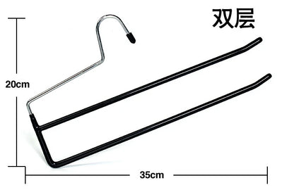 Sainwin 5pcs/lot 35cm Hight Quality Metal Dip Hanger Pants Single Double Layer Slip-resistant Hangers For Clothes Racks