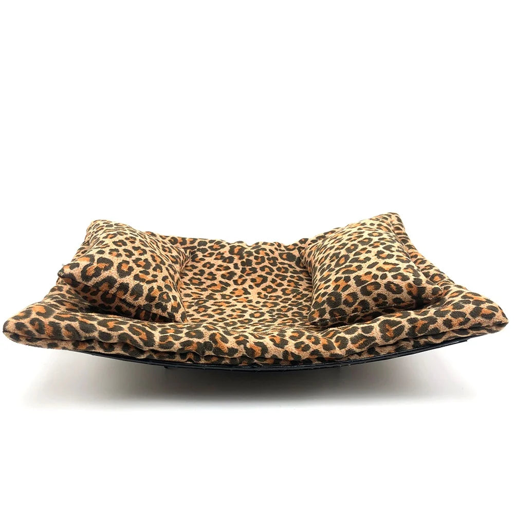 Metal Bearded Dragon Hammock leopard print Lizard Hammock  Bearded Dragons Hammock With Metal shelf Small Pet Gecko Hammock