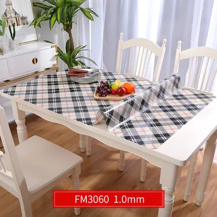 Hot Sale Black Flower Branch PVC Table Mat For Kitchen Dining Table 1.0mm Thick Oilproof Table Covers Protector Desk