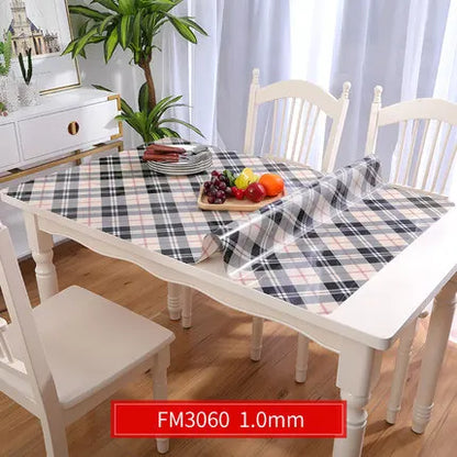 Hot Sale Black Flower Branch PVC Table Mat For Kitchen Dining Table 1.0mm Thick Oilproof Table Covers Protector Desk
