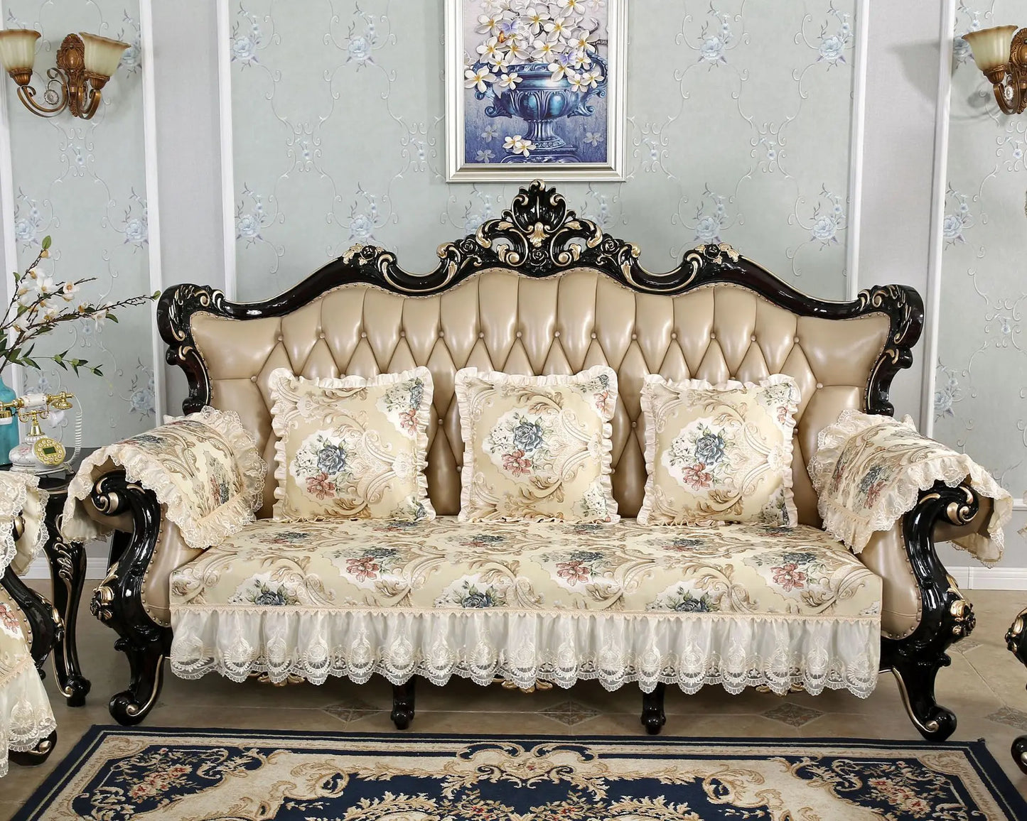 Modern High Quality Flower Embroider Sofa Towel Sofa Covers For Corner Sofa 1/2/3/4 Sectional Sofa Cover For Living Room Textile