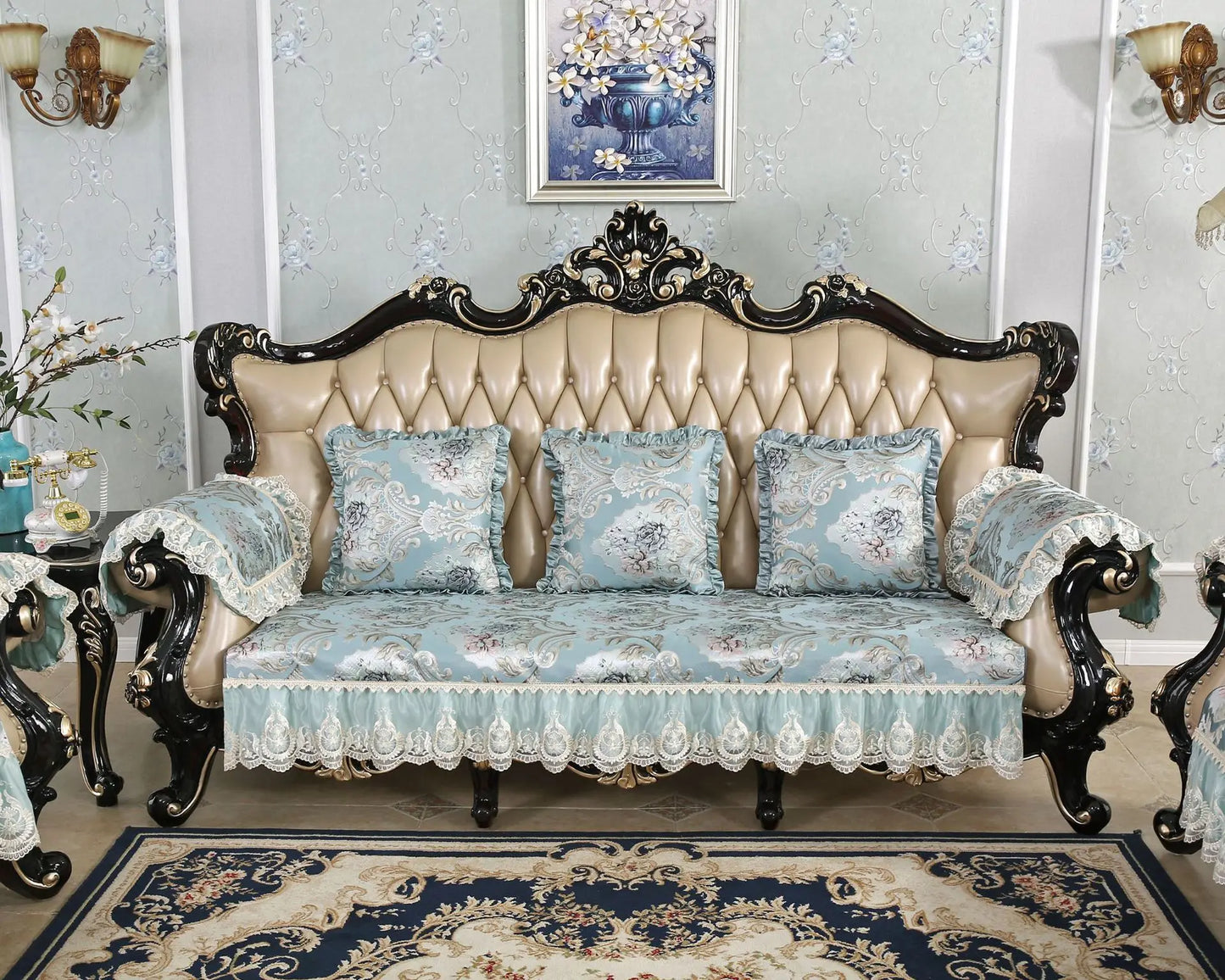 Modern High Quality Flower Embroider Sofa Towel Sofa Covers For Corner Sofa 1/2/3/4 Sectional Sofa Cover For Living Room Textile