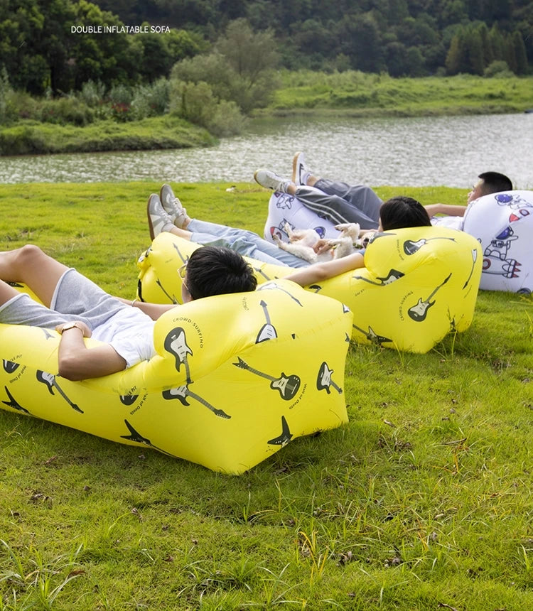 Outdoor Picnic Light Inflatable Sofa, Beach Bag, Camping Deck Chair, Portable Sofa, 200kg Load, Indoor