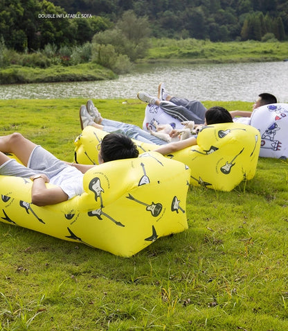 Outdoor Picnic Light Inflatable Sofa, Beach Bag, Camping Deck Chair, Portable Sofa, 200kg Load, Indoor