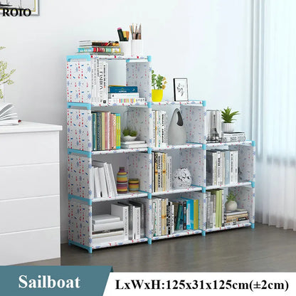 Bookcase Simple Bookshelf Easy Assembly Children Book Shelf Space-saving Sundries Organizer Rack Home Furniture Storage Holder