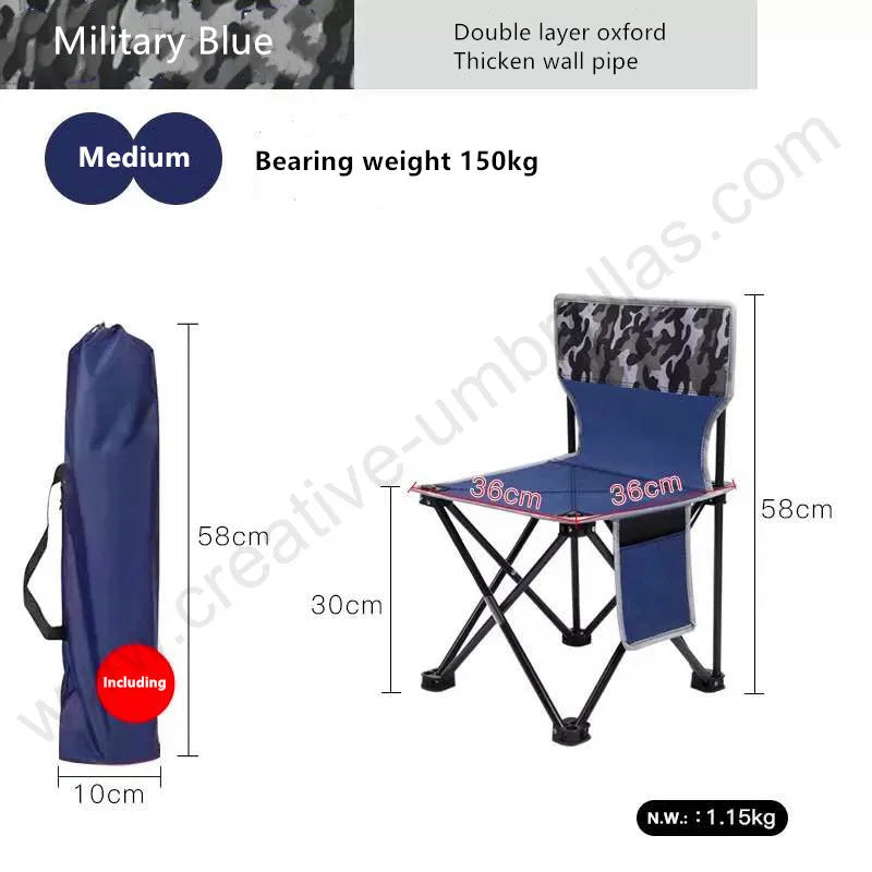 Bearing 150kg waterproof tensile 600D oxford outdoor collapsible compact foldable fishing traveling carrying away  beach chair