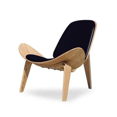 JOYLIVE Modern Lounge Three-Legged Shell Chair Ash Plywood Fabric Upholstery Living Room Furniture