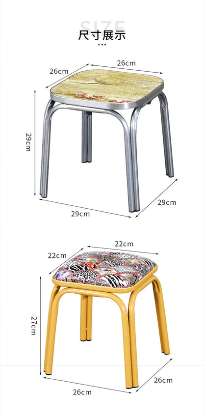 Modern Household Padded Stool Living Room Round Bench Coffee Table Step Stools Student Dormitory Solid Color Small Low Chairs