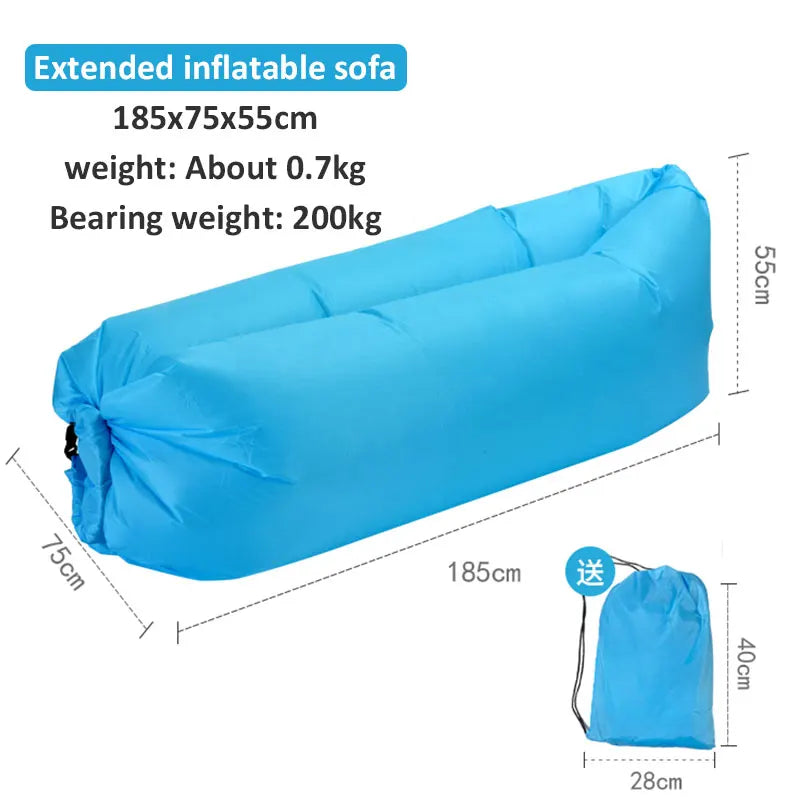 Outdoor Picnic Light Inflatable Sofa, Beach Bag, Camping Deck Chair, Portable Sofa, 200kg Load, Indoor