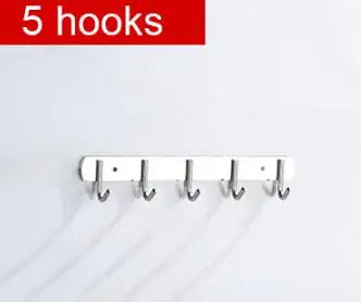 304 Stainless Steel Hook Punch-free Hooks Bathroom Towel Hook Strong Seamless Kitchen Hooks Metal Storage Rack Organizer WB 083