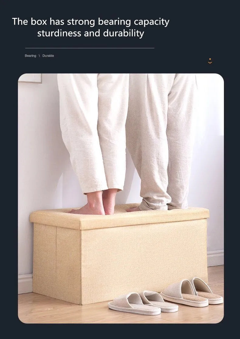 Multifunctional Household Storage Stool Fashion Chair Living Room Ottoman Padded Stools Home Furniture Solid Color Sofa Chair